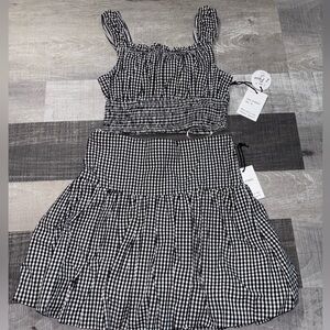 NEW Japna 100% Cotton Gingham Skirt Set